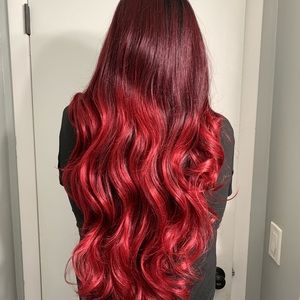Red and Burgundy Wig